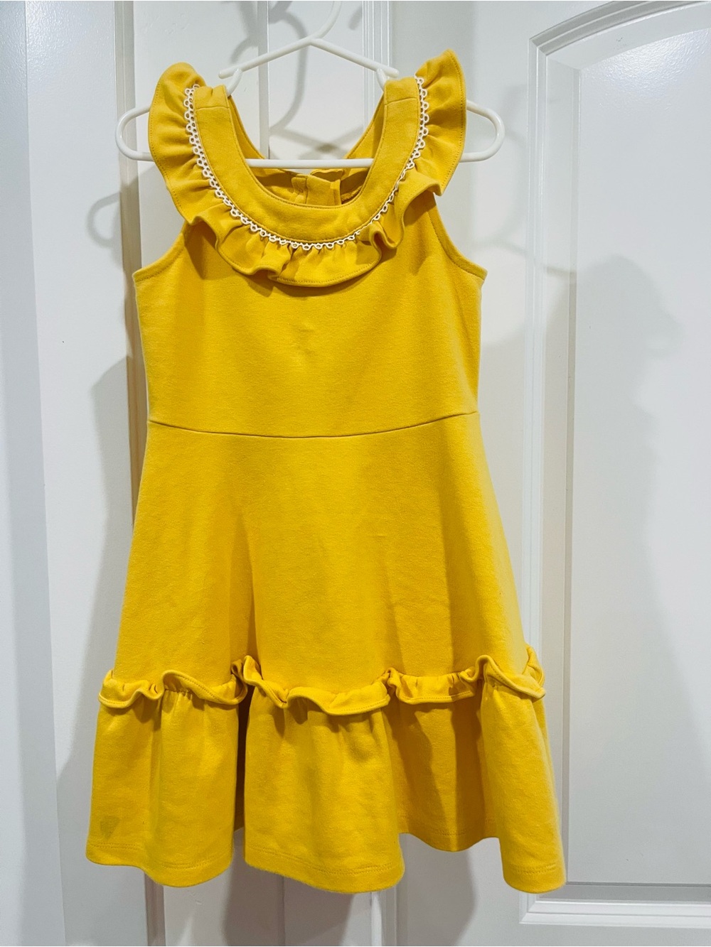 Janie and Jack Bright Yellow Ruffle Neck Dress